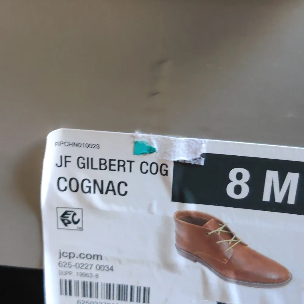 JF J.Ferrar Mens GilbertBlock Heel Chukka BootsSize 8M Men's Color Cognac Des